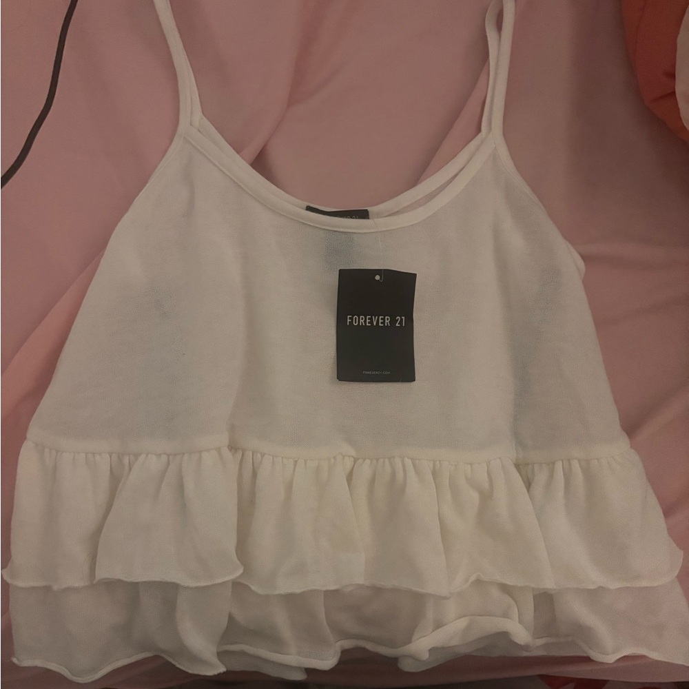Forever 21 Cream Ruffle Camisole